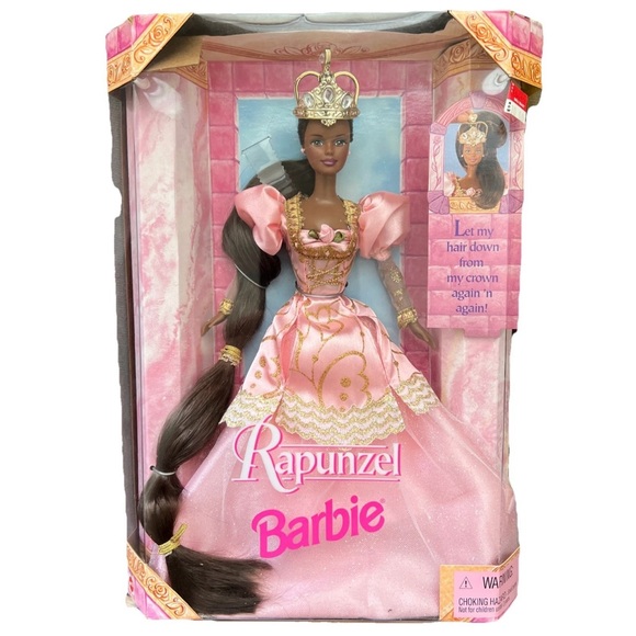 Mattel 1997 Rapunzel Barbie #18164 NRFB Long Hair Crown - Picture 9 of 12